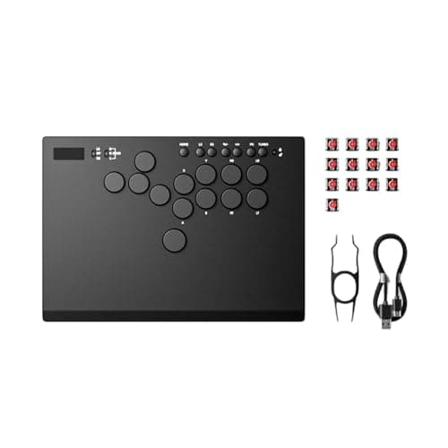 Hrtyvhin Tournament Grade Keyboard with Metal Construction & SOCD Functionality Responsive Fight Stick Alternative Gift Portable Fight Controller