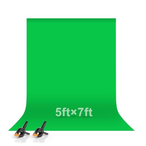 EMART Green Screen Backdrop 1.5x2m, Greenscreen Background for Photo | Polyester Green Screen Fabric Cloth, Chroma Key Greenscreen Sheet, for Video Studio Photography Product Portrait