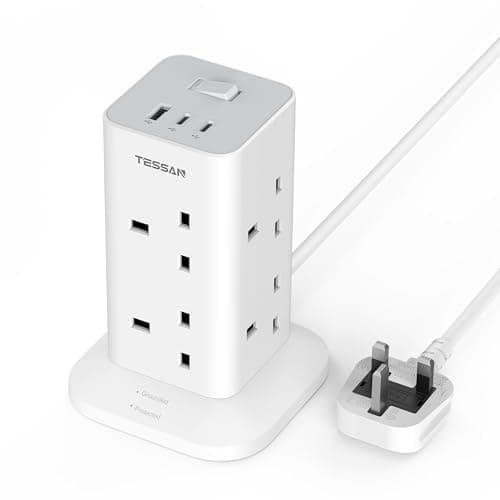TESSAN Tower Extension Lead with 2 USB C Slots