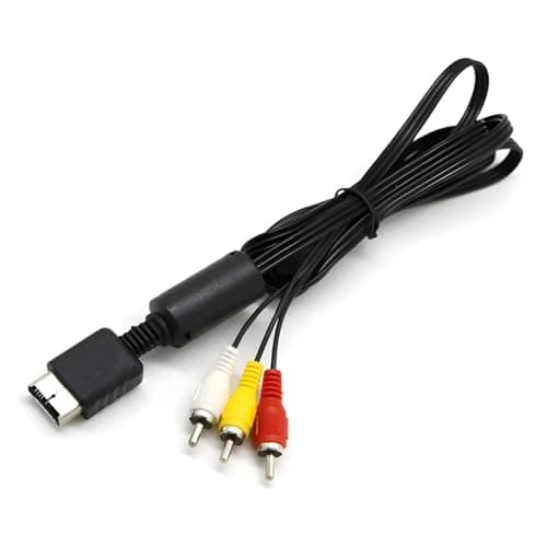 KDRNXVAL 6Ft/1.8M for PS1 PS2 PS3 AV Cable with High-Definition RCA Connectors, Premium Audio-Video Signal for Seamless Gaming, DVD & Console Setup, HDTV/EDTV