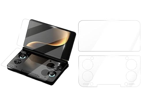Tuvzylory Screen Protector Compatible with AYN THOR Handheld Console- Tempered Glass for Dual Screens, Scratch-Resistant & High-Definition (Upper screen + lower screen)