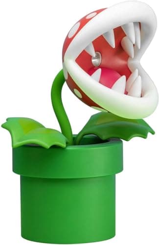 Paladone Super Mario Bros Piranha Plant Lamp - Officially Licensed LED Desk Light with Movable Head, Collectible for Any Nintendo, 33cm Tall, USB Powered