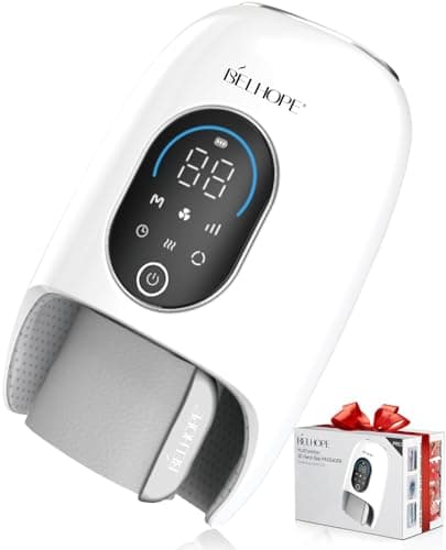 Hand Massager with Heat and Compression, Cordless Hand Massage for Arthritis Carpal Tunnel Relief, Finger Wrist Relaxation, 9 Modes 9 Intensities, Gifts for Women Mom, White