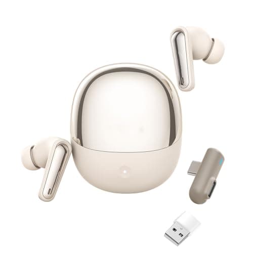 VBESTLIFE Wireless Gaming Earbuds, 2.4G Bluetooth 5.4 Dual Mode Earbuds with ENC Mic and USB C Dongle for Phone Tablet Laptop PC Game Console VR (White)