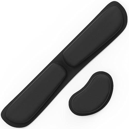 GIM Keyboard Wrist Rest & Mouse Pad Set with Ergonomic Memory Foam | Non-slip rubber base, breathable soft fabric, pressure-relief support, reinforced stitched edges, for office & gaming use