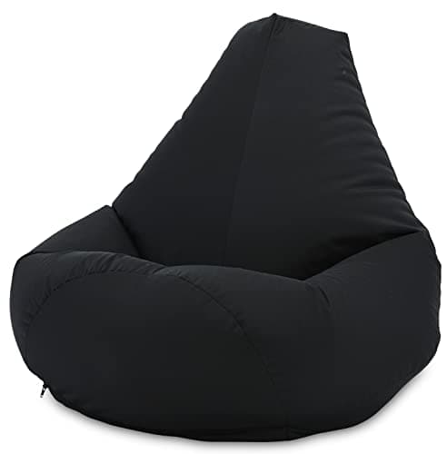 Beautiful Beanbags - Adult Highback Beanbag Chair, Water-Resistant - Black
