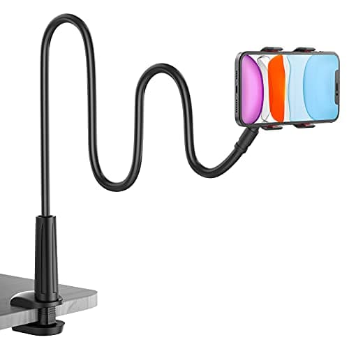 Gooseneck Phone Holder for Bed, Flexible Lazy Arm Cell Phone Stand Holder 360 Adjustable Clamp Bracket Mount Desk for iPhone 14 Pro Max Plus 13 12 Pro Max Mini 11 Pro Xs XR X 8 Samsung S22 S21