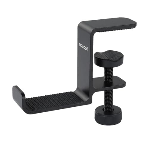 aceyoon Multi-Function Headphone Stand, Headset Holder Aluminum & Silicone Headset Stand Adjustable Headphone Hanger Hook Under Desk Mount Compatible for Xbox Headset Gaming
