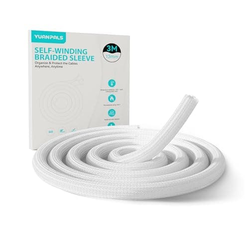 YuanPals Cable Tidy Sleeve, 13mm(0.51") - 3m(9.84ft)(White)