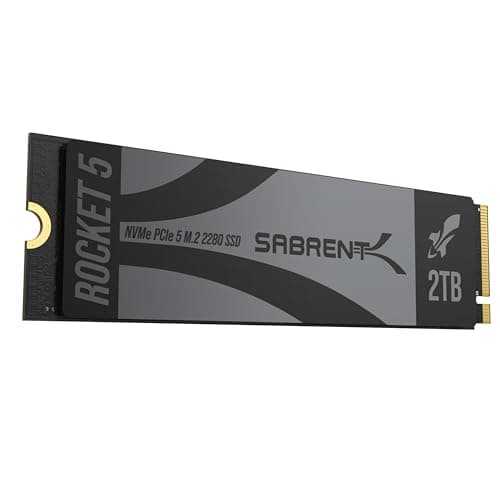 SABRENT Rocket 5 M.2 NVMe SSD 2TB PCIe GEN 5, 14,000MB/s Internal Solid State Drive, 2280 Gaming Performance Hard Drive, Backward Compatible (SB-RKT5-2TB)