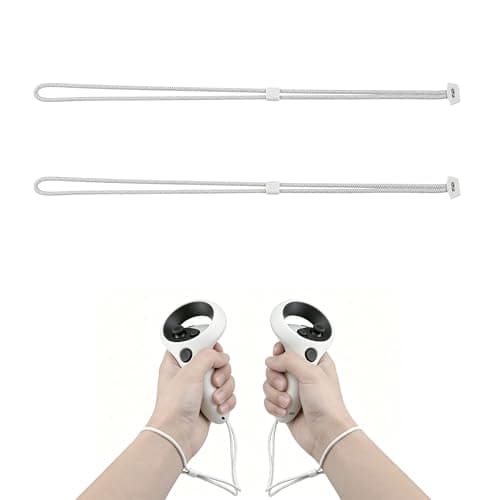 2Pcs Adjustable Controller Wrist Straps for Meta Quest 3/3S White
