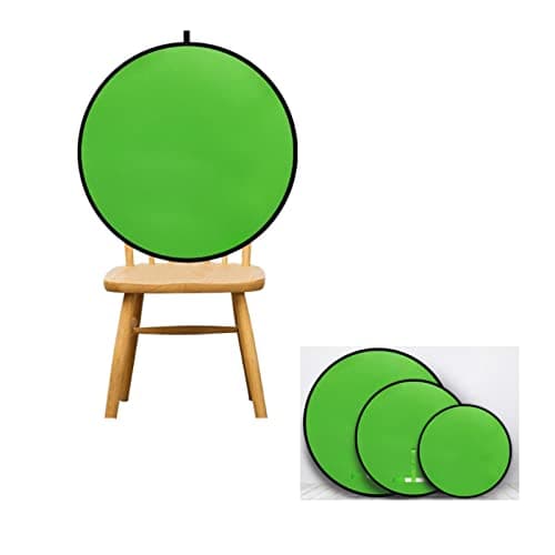 Portable Green Screen Backdrop, Collapsible Webcam Background, Green Screen Chroma Key for Video Chats, Zoom, Online Video Meeting, Photo with with Storage Bag (29.5×29.5inch（Circle）)