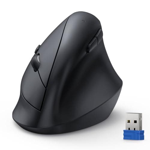 TECKNET Vertical Ergonomic Mouse, 4800DPI Optical Wireless Mouse, Black