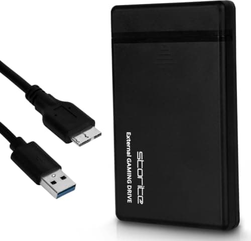Storite 2.5 Inch External Gaming Hard Drive 1TB, USB 3.0 Black