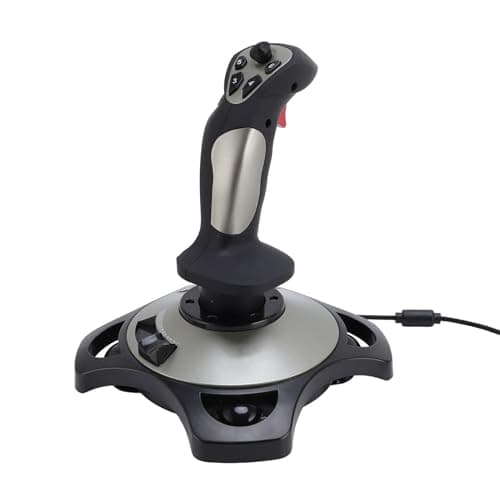 Fockety Flight Simulator Joystick, USB Flight Stick for Flight Simulation with Vibration & Throttle, Flight Simulation System Joystick, Flight Simulator Game Controller for 7 8 10 11