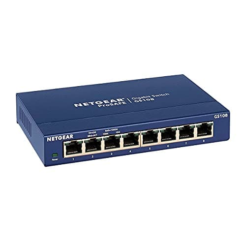 NETGEAR 8 Port Gigabit Ethernet Switch (GS108) | Unmanaged Network Switch | Ethernet Splitter | Desktop or Wall Mount