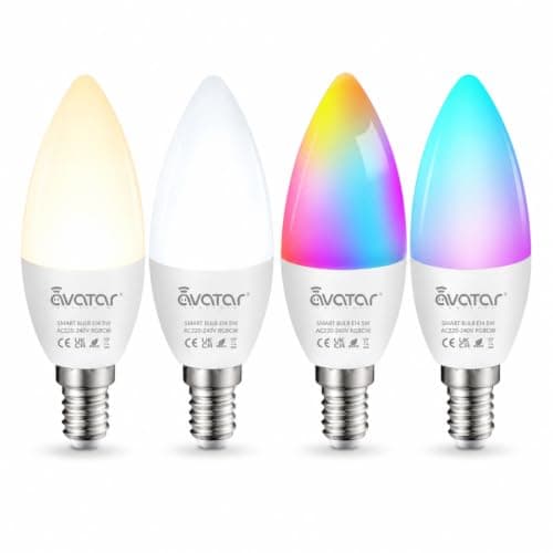 Avatar Controls E14 SES Smart Bulbs, RGB WiFi, Works with Alexa, 4 Pack