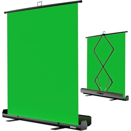 EMART Green Screen, 155 x 200cm, Chroma Key Panel Photography Background | Collapsible Greenscreen Background with Stand, for Photo Studio, Streaming, Video Conferencing, TikTok, Zoom