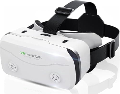VR Headset for Phone, Virtual Reality Glasses with HD Anti-Blue Light Aspherical Lenses, Adjustable Focus & IPD, Compatible with 5-7 Inch ios & Android Smartphones, 3D VR Goggles
