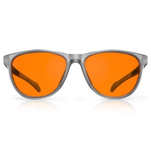 Bloomoak Gaming Glasses | Blue Light Blocking Glasses | Comfortable | Anti Glare, Fatigue, Eyestrain | Computer,Screen,Phone (Rectangle - L, Light Amber - Frosted Black Frame)