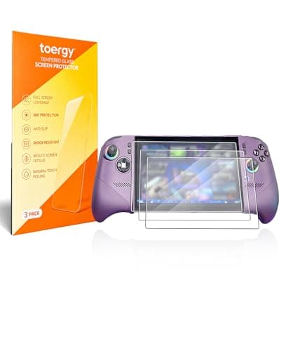 toergy 3 Pack Tempered Glass Screen Protector for Claw 8 EX AI+ CG3EM Slide Handheld Game Console, Ultra Clear & Anti-Scratch, Easy to Install