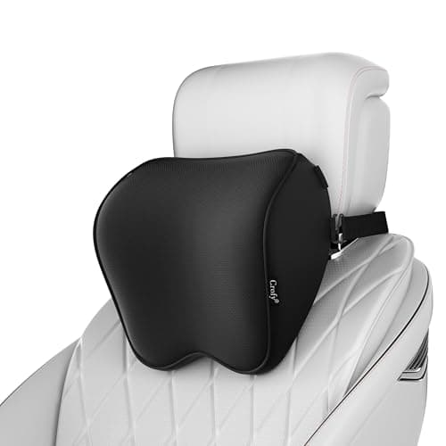Crofy 2-Pack Car Neck Pillow, Softness Car Headrest Pillow for Driving with Adjustable Strap, 100% Memory Foam and Breathable Removable Cover, Comfortable Ergonomic Design, Black