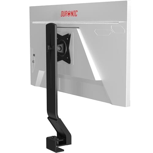 Duronic DM12X1 Monitor Arm Stand, Low Profile, 17-30 inch Single LCD LED Desk Mount Bracket with Tilt and Swivel (Tilt +15°/-15°,Rotate 360°)