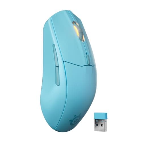 SteelSeries Rival 3 Wireless Gen 2 Gaming Mouse - 2.4GHz and Bluetooth - 18000 DPI TrueMove Air Optical Sensor - 60 Million Click Durability - Light-Weight - 100% PTFE Feet - Aqua