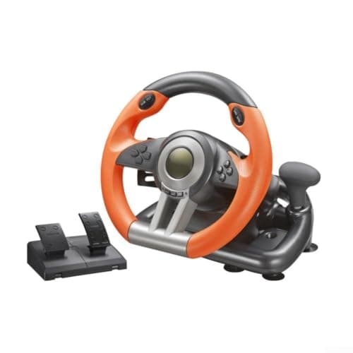Sim Racing Wheel with Linear Pedal for Home Setup(Orange)
