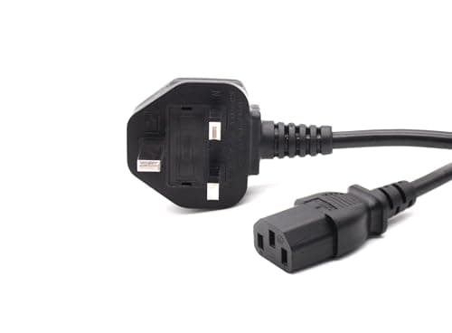 UK Power Cable,Computer & Monitor Power Cable,1 Metre 3 pin Mains Power Lead UK Plug Kettle Lead Universal AC Power Cord for Monitors,LED LCD Smart TV, PC,Printer, etcs (1 M)