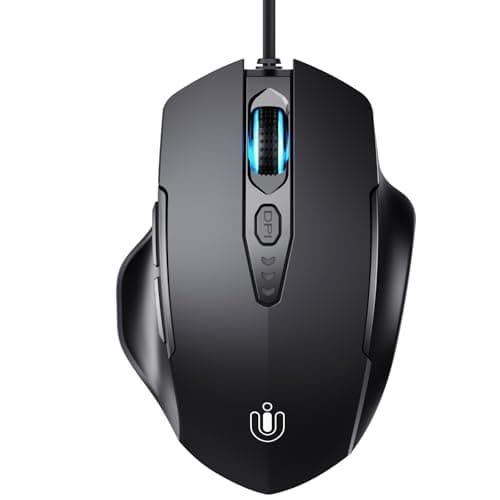 Uineer Wired Mouse, 6 Programmable Buttons, Ergonomic Wired Gaming Mouse