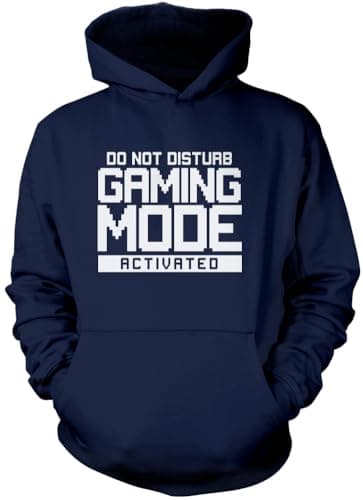 HotScamp Do Not Disturb Gaming Mode Activated Unisex Adults and Kids Hoodie - Gamer Console Teen Online Games Addict Age 12/13-36'' Navy