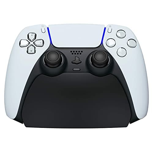 playvital Solid Black Controller Display Stand for ps5,Gamepad Accessories Desk Holder for ps5 Controller with Rubber Pads