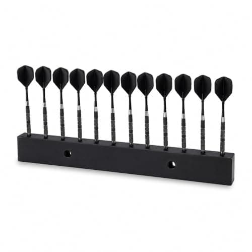 Wall‑Mounted 12‑Slot Darts Holder, Black PLA Dart Storage Rack With Screws