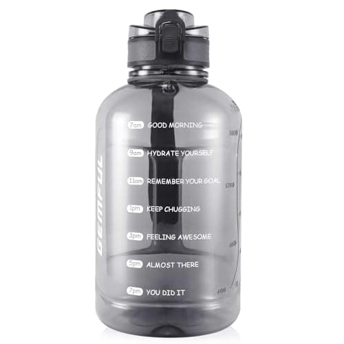 GEMFUL 2L Water Bottle, Motivational Time Marker Jug