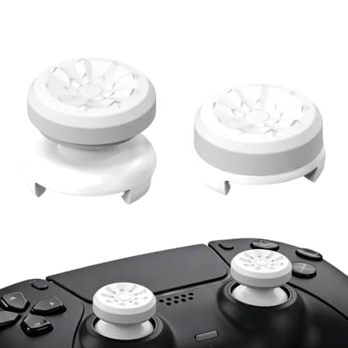 2Pcs White Thumb Grips Controller Silicone Thumbsticks for PS4/PS5