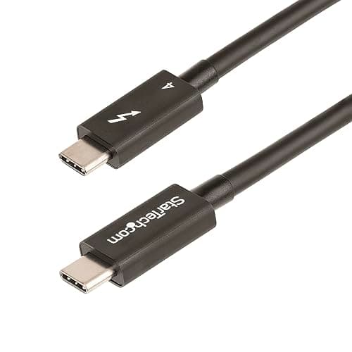 StarTech 1m/3ft Thunderbolt 4 Cable USB-C 40Gbps 100W PD 8K Video | Thunderbolt Certified, DisplayPort 1.4a, Compatible with USB4 and Thunderbolt 3, Type-C, Male to Male, Black