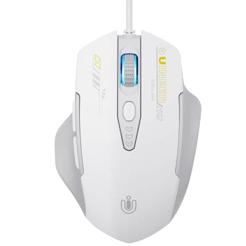 Uineer Wired Mouse, 6 Programmable Buttons, Ergonomic Wired Gaming Mouse