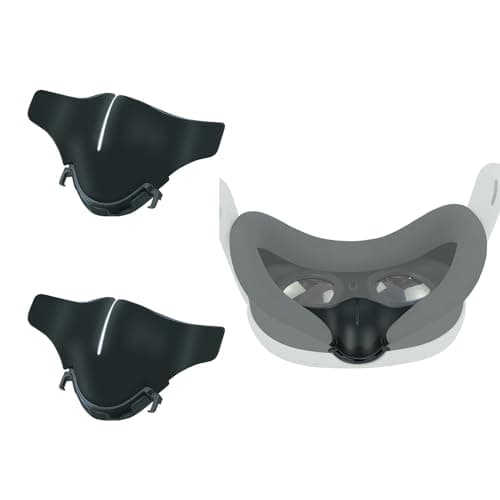NUHFUFA 2 PCS VR Headset Soft Nose Pad Fits for Quest 3, Anti-Leakage Light Protective Nose Guard Silicone Blackout Cover Cushion VR Accessories
