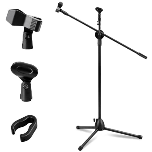 Microphone Stand Collapsible Microphone Tripod Boom Arm Adjustable 73-175CM