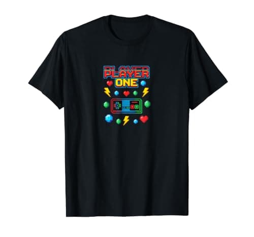 Retro Pixel Art Gaming Controller Player One Arcade Style Value Graphic T-Shirt