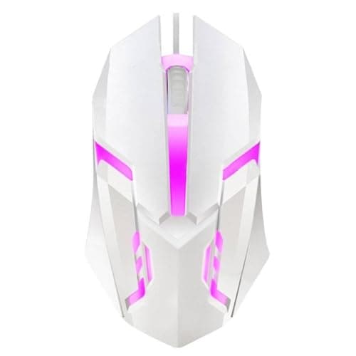 Usb Wired Gaming Mouse 1000 DPI, Ergonomic Optical Gaming Mice, Computer Wired USB Mouse, 7 Colors LED Backlight for Desktop, Laptop, Notebook (White)