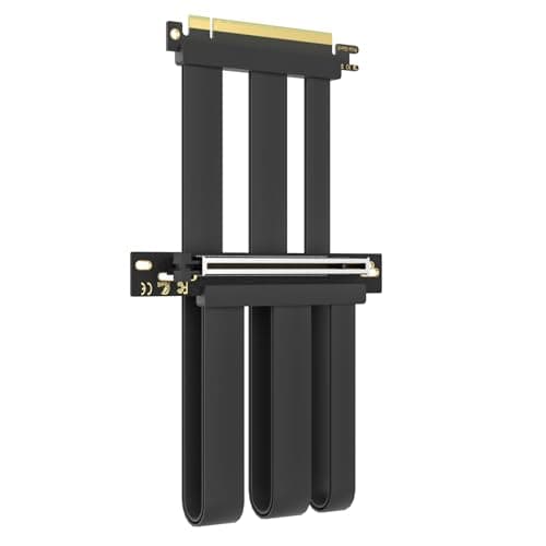 GLOTRENDS 300mm PCIe 5.0 Riser Cable for RTX5090 RTX4090 RX9070 RX7900, Compatible with PCIe 5.0/4.0 GPUs, 90 Degree Right Angle for Vertical GPU Mount