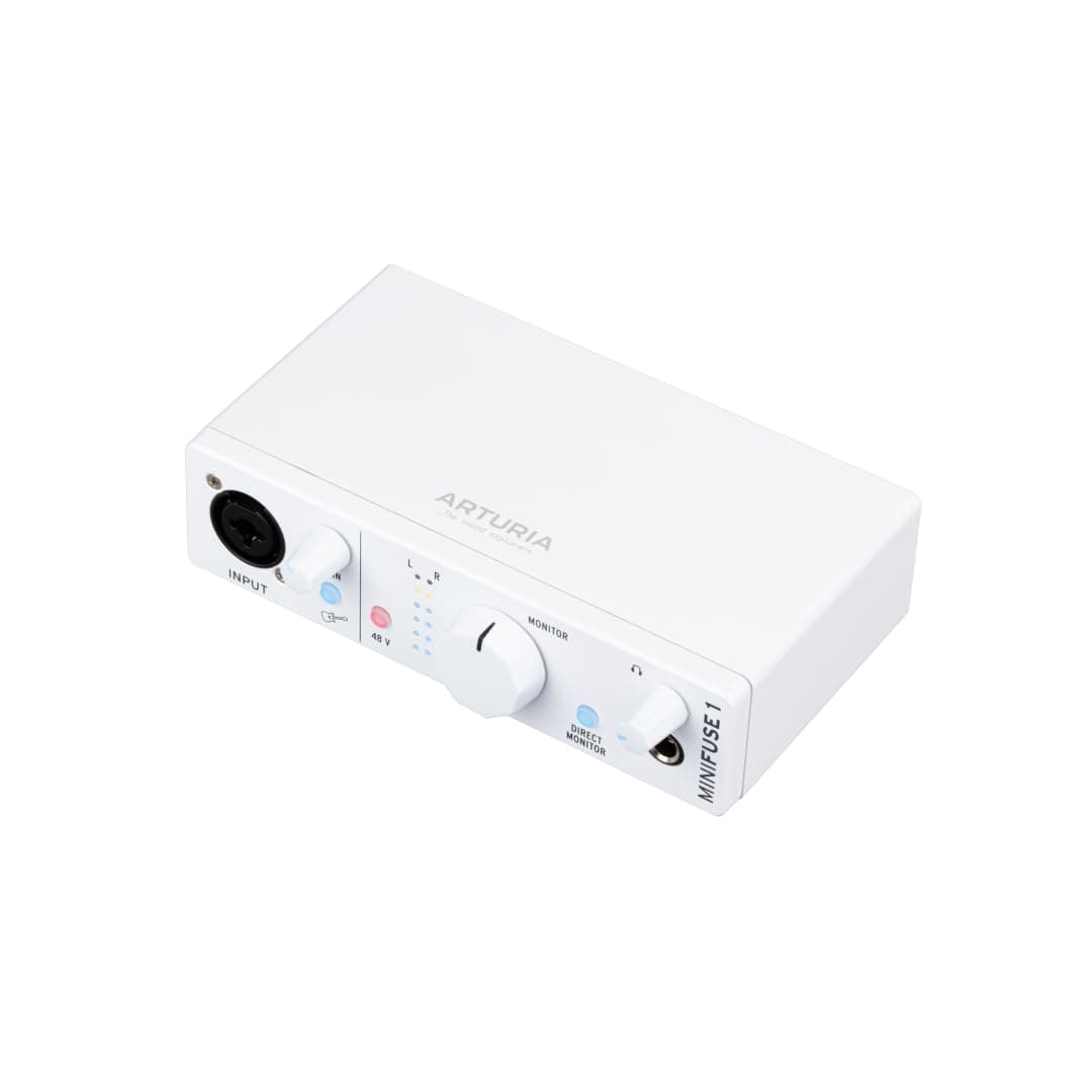 Arturia - MiniFuse 1 - Compact USB Audio Interface with Creative Software for Recording, Production, Podcasting, Guitar - White | Record voice guitar and synths, best-in-class sound specs, pair with any microphone, Ableton Live Lite, 5-year warranty