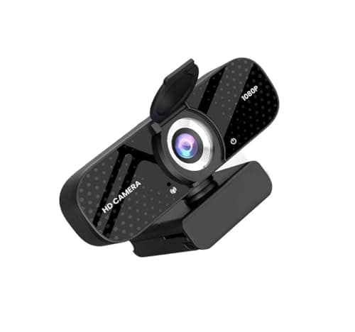 TRAUSI 1080P HD Webcam with Microphone, Noise Cancellation, Privacy Cover, Wide-Angle Lens, Auto Light Correction, Plug & Play USB Webcam for Laptop, Desktop, PC, Mac, Zoom, Skype, Streaming