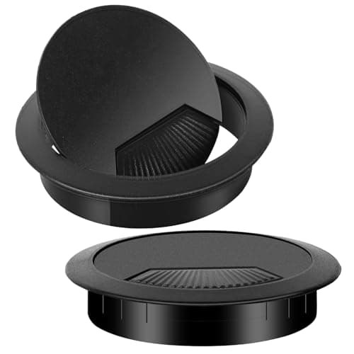 2PCS Desk Grommet 60mm – Round Cable Hole Cover for Desktop, Office, and Workstation Organization – Durable Plastic, Easy Installation, Tidy Cable Management for Computer, Phone, and Charger Cords