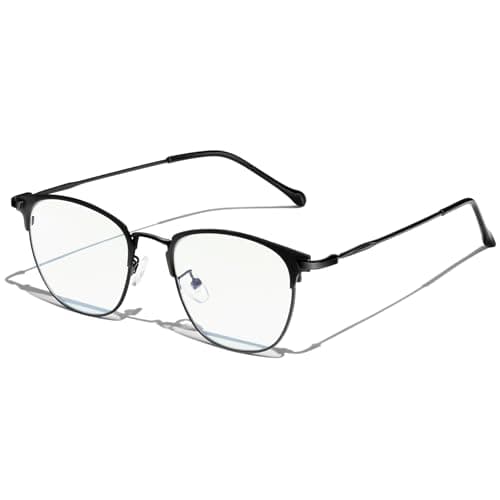 KANASTAL Blue Light Glasses Men Metal Frame Bluelight Computer Gaming Black