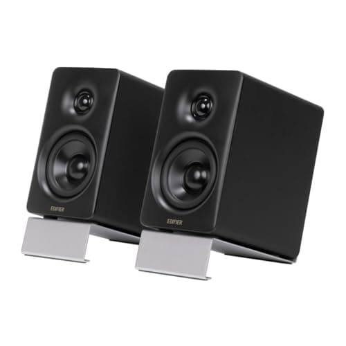 Edifier M60 Compact Desktop Speakers 2.0, for PC/Laptop/Computer, Bluetooth v5.3, USB C & 3.5 mm AUX, Hi-Res Audio Wireless Certified, 66W RMS, for Music and Gaming, Pair with Stands, Black