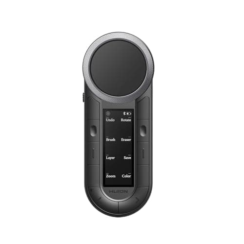HUION Keydial Remote K40 Bluetooth Macro Pad,6-Set 8 Customized Keys&2 Dial | One-Hand Macro Keyboard, OLED Screen Dual Rotary Dials, Bluetooth Connect PC Mac Mobile for Drawing Tablet, Laptops