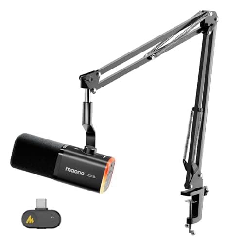 MAONO PD100W Wireless Dynamic Gaming Microphone for PC with USB-C Receiver,PD100WS-BLack